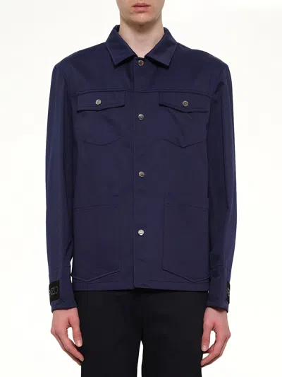 Kenzo Shirt Jacket In Blue