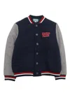 Kenzo Blue Bomber Jacket For Boy With Logo In Blue