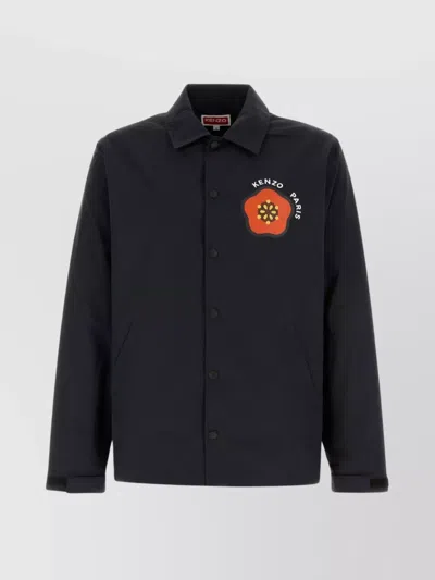 Kenzo Jacket Cotton Blend Adjustable Straps In Black
