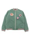 Kenzo Logo-appliqué Bomber Jacket In Green