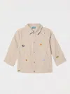 Kenzo White/sand Striped Denim Jacket In Sand