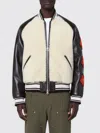 Kenzo Beige Shearling-effect And Brown Leather Bomber Jacket In Neutral