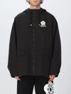 Kenzo Zip-up Hooded Jacket With Logo In Black