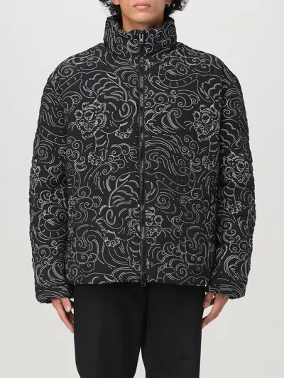 Kenzo Floral-print Padded Jacket In Black
