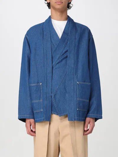 Kenzo Denim Wrap Jacket In Blue