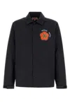 Kenzo Jacket Cotton Blend Adjustable Straps In Black