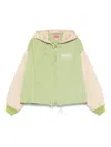 Kenzo Hooded Drawstring Hem Blazer With Ribbed Cuffs In Light Khaki