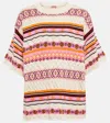 Kenzo Abstract-pattern Knitted Cotton Top In Rose