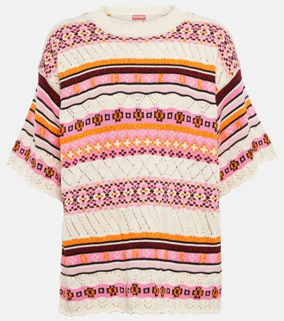 KENZO JACQUARD COTTON-BLEND SWEATER