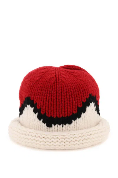Kenzo Jacquard Knit Beanie Hat In Multicolor