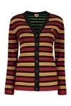 Kenzo Boke Flower Striped Cardigan In Multicolor