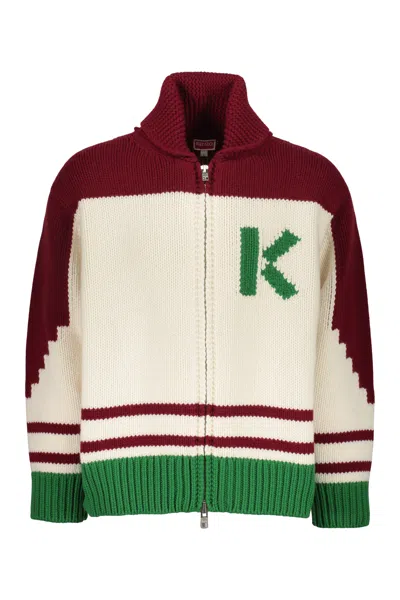 Kenzo Jacquard Knit Cardigan In Multi