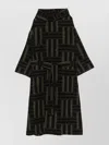 Kenzo Jacquard Wool Coat With Detachable Belt Loop