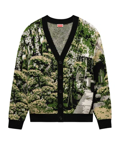 Kenzo Japanese Garden V-neck Cardigan In Multi