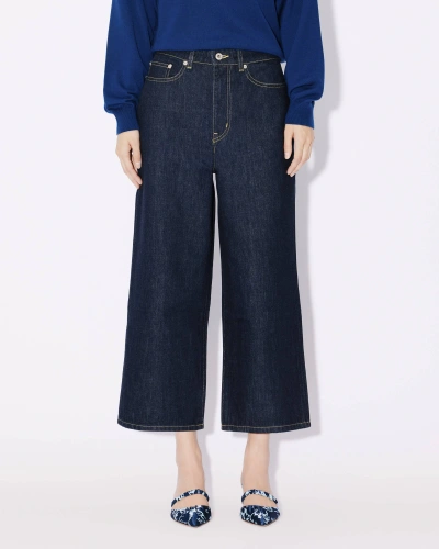 Kenzo Sumire Cropped Jeans Rinse Blue Denim