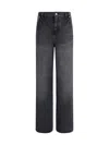 Kenzo Modern Straight Cut Denim Trousers In Gray