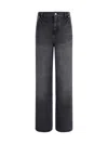 Kenzo Modern Straight Cut Denim Trousers In Gray