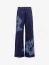 Kenzo Indigo  Paris Rose Tailored Jeans In Blue