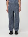 Kenzo Monkey Workwear Jeans With Seigaiha Print In Blue