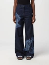 Kenzo Indigo  Paris Rose Tailored Jeans In Blue