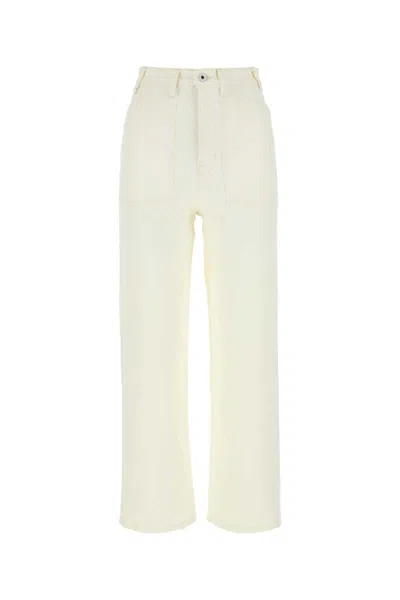 Kenzo Women Ivory Denim Jeans In White