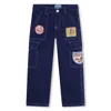 Kenzo Logo-patch Cotton Cargo Jeans In Blue