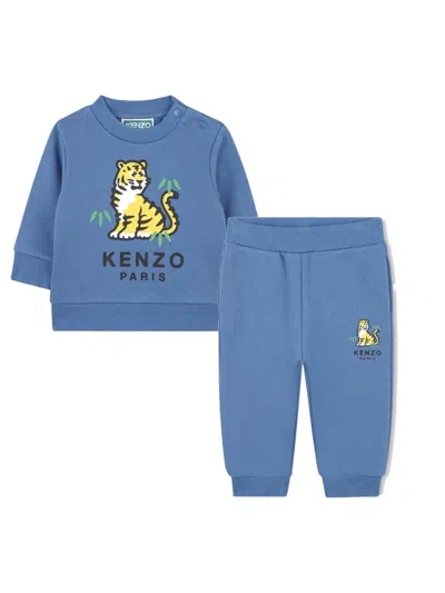 Kenzo Kids'  Jersey Set With Pants In Blue