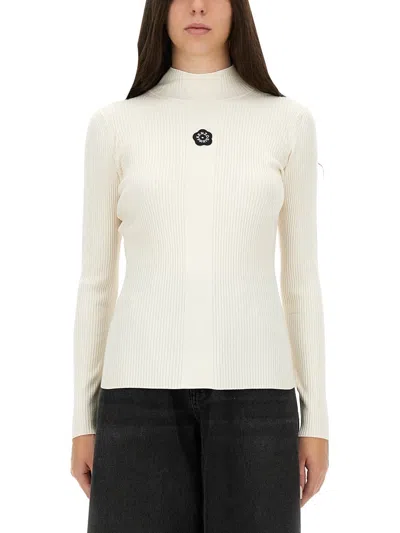 Kenzo Jersey With Embroidery "boke Flower 2.0" In Neutral