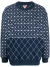 Kenzo Geometric-patch Jumper In Blue