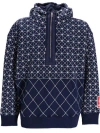 Kenzo Sashiko Stitch Cotton Hoodie In Blue