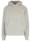Kenzo Logo-print Cotton Hoodie In Pearlgrey