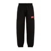 Kenzo Paris Logo Patch Cotton Joggers In Black In Black
