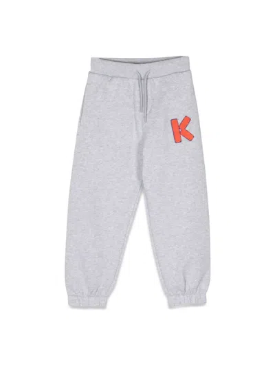 Kenzo Kids' Logo-patch Track Pants In Grey