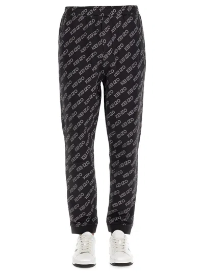 Kenzo Monogram Logo Jogging Pants In Black