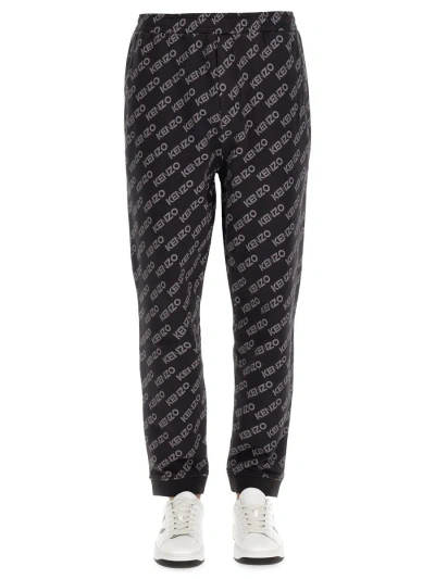 Kenzo Jogging Pants With Monogram Logo In Black | ModeSens