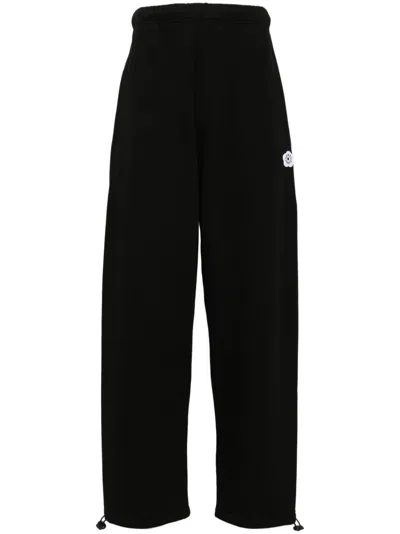 Kenzo Logo-embroidered Tapered Track Pants In J Black