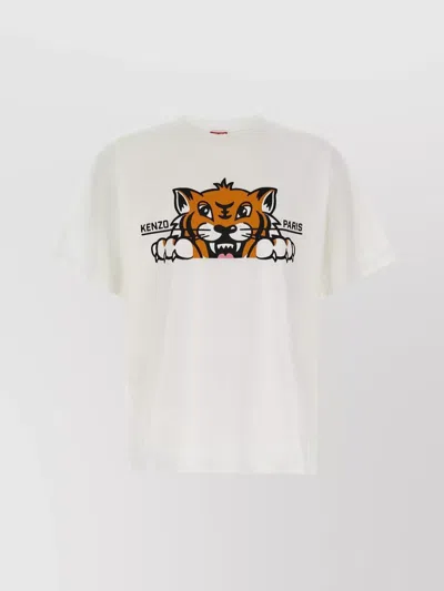 Kenzo Joyful Crew Neck Graphic Print T-shirt In Neutral