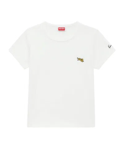 Kenzo Tiger Print Crew Neck T Shirt In White