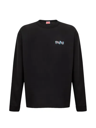 Kenzo Jumping Tiger Printed Sweatshirt In Black