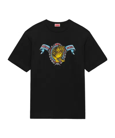Kenzo Unisex Crew Neck Graphic Short Sleeve T-shirt In Black