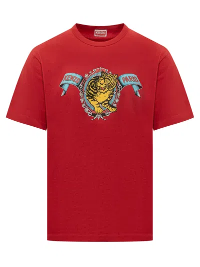 Kenzo Jumping Tiger T-shirt In Red