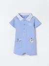 Kenzo Light Blue Romper For Baby Boy With Tiger In Sky Blue