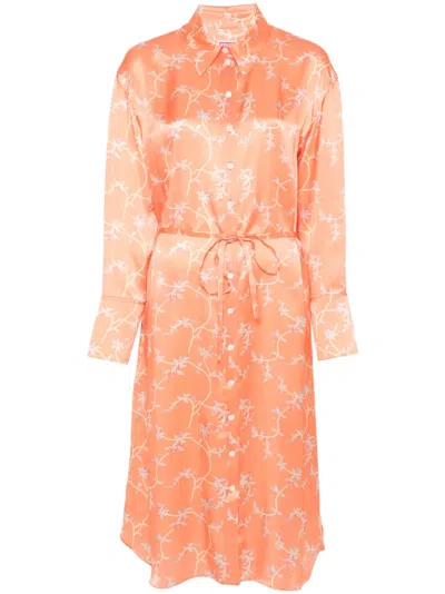 Kenzo Jungle Flower Midi Dress In Orange