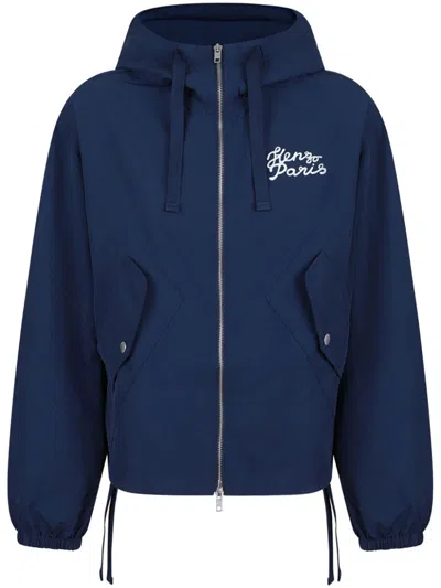 Kenzo Jungle Heart Windbreaker In Blue