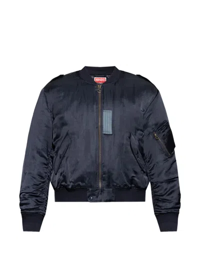 Kenzo Jungle Poem Zip Jacket In Blue