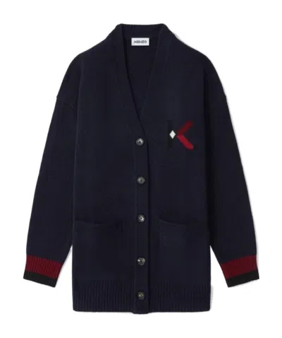 Kenzo K Logo Cardigan In Black
