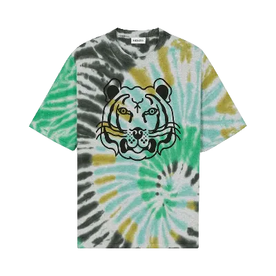 Pre-owned Kenzo K Tiger Tie Dye T-shirt 'mint' In Green