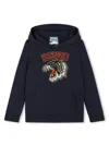 Kenzo Kids Boys Navy Blue Varsity Tiger Hoodie In Blu