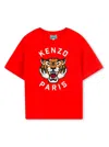 Kenzo Tiger Head-print T-shirt In Red