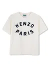 Kenzo Embroidered Logo Unisex Cotton T-shirt In White
